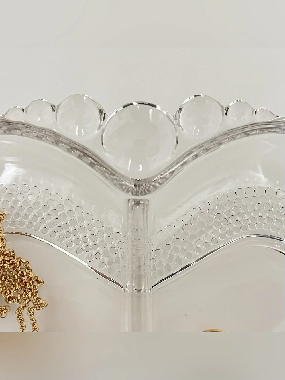 Vintage Duncan & Miller Clear Glass Heart Dish Jewelry Trinket Candy Valentine's